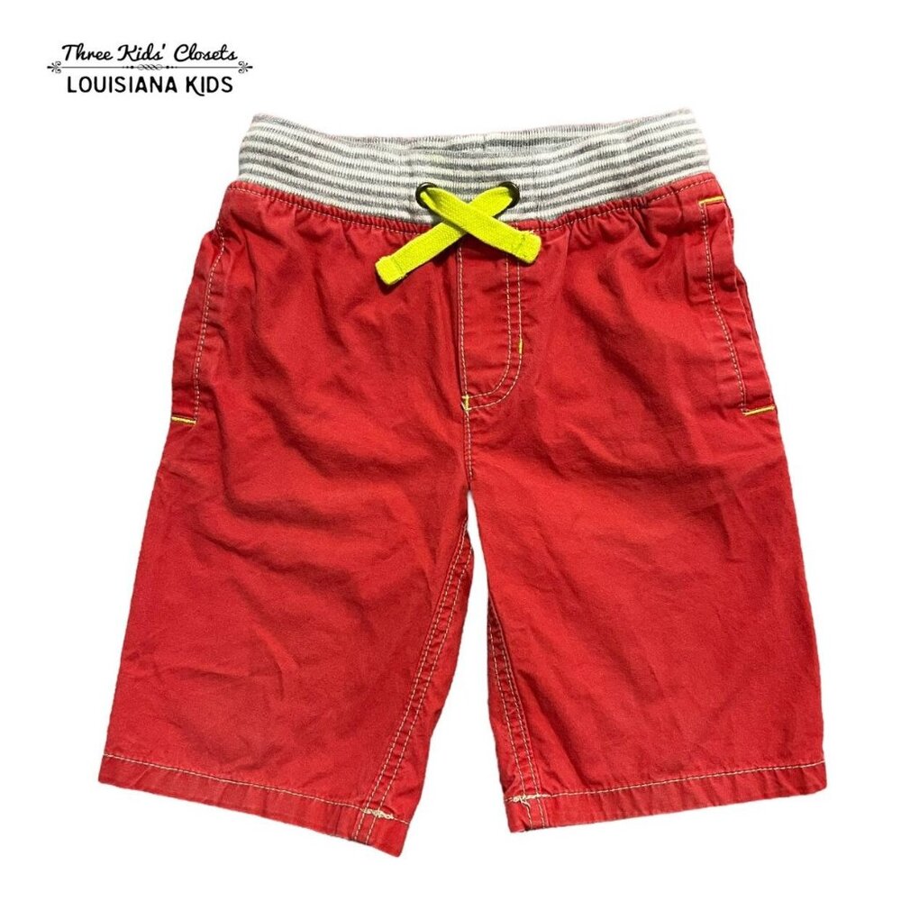Mini Boden 5Y Red Pull On Shorts